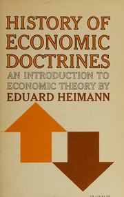 Cover of History of economic doctrines by Eduard Heimann