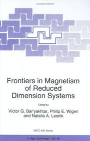 Cover of: Frontiers in magnetism of reduced dimension systems