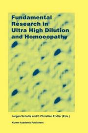 Cover of: Fundamental research in ultra high dilution and homoeopathy by edited by Jurgen Schulte and P. Christian Endler.