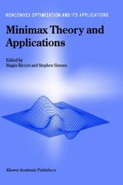 Cover of: Minimax Theory and Applications (Nonconvex Optimization and Its Applications)
