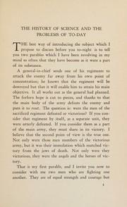 Cover of: The history of science and the problems of to-day