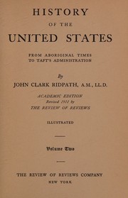 Cover of: HISTORY OF THE UNITED STATES, VOL. II