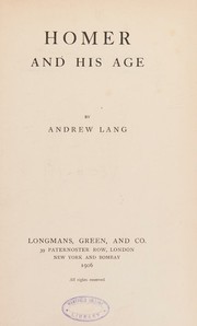 Cover of: Homer and his age,