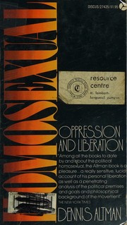 Cover of: Homosexual: Oppression and Liberation