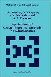 Cover of: Applications of group-theoretical methods in hydrodynamics by by V.K. Andreev ... [et al.].