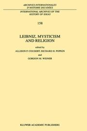 Cover of: Leibniz, Mysticism and Religion (International Archives of the History of Ideas / Archives internationales d