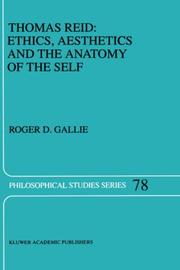 Cover of: Thomas Reid: ethics, aesthetics, and the anatomy of the self