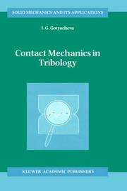 Cover of: Contact mechanics in tribology