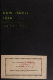 Front cover of How people talk by Miriam Chapin