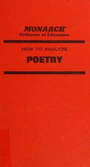 Cover of: How to analyze poetry (Monarch notes and study guides, 887-0) by Christopher Russell Reaske, Christopher Russell Reaske
