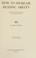 Cover of: How to increase reading ability;