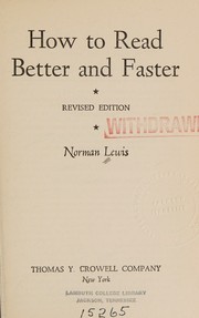 Cover of: How to read better and faster by Norman Lewis, Norman Lewis