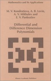 Cover of: Differential and Difference Dimension Polynomials (Mathematics and Its Applications)