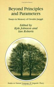 Cover of: Beyond Principles and Parameters: Essays in Memory of Osvaldo Jaeggli (Studies in Natural Language and Linguistic Theory)