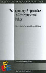 Cover of: Voluntary approaches in environmental policy