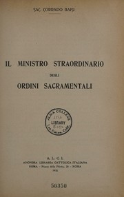 Cover of: Il ministro straordinario degli ordini sacramentali