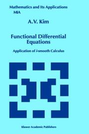 Cover of: Functional differential equations: application of i-smooth calculus