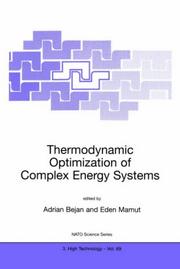 Cover of: Thermodynamic Optimization of Complex Energy Systems (Nato Science Partnership, 3) | 