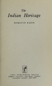 Cover of: The Indian heritage