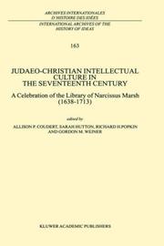 Cover of: Judaeo-Christian intellectual culture in the seventeenth century by edited by Allison P. Coudert ... [et al.].