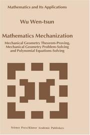 Cover of: Mathematics mechanization by Wu, Wen-tsün.