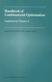 Cover of: Handbook of Combinatorial Optimization - Supplement Volume A