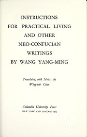 Cover of: Instructions for practical living and other neo-Confucian writings