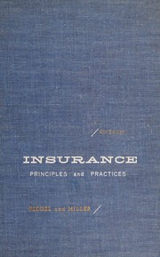 Cover of: Insurance principles and practices by Robert Riegel, Robert Riegel
