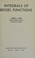 Cover of: Integrals of Bessel Functions
