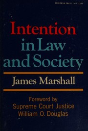 Cover of: Intention in law and society