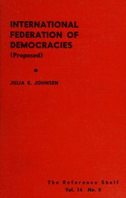 Cover of: International Federation of Democracies (Proposed)