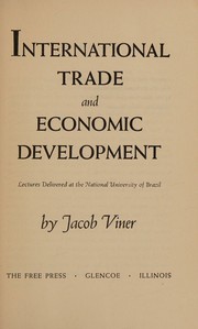 International trade and economic development cover