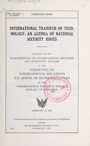 Cover of: International transfer of technology: an agenda of national security issues