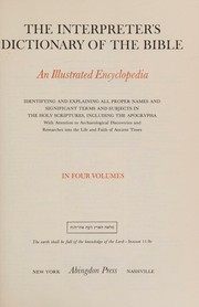 cover of The Interpreter's dictionary of the Bible