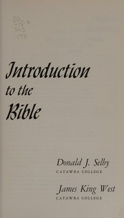 Cover of: Introduction to the Bible