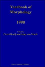 Cover of: Yearbook of Morphology 1998 (YEARBOOK OF MORPHOLOGY Volume 8)