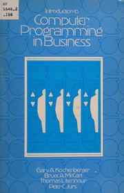 Cover of: Introduction to computer programming in business by Gary A. Kochenberger