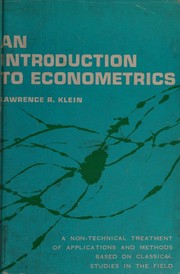 Cover of: An introduction to econometrics by Lawrence Robert Klein, Lawrence Robert Klein