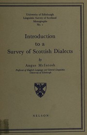 Cover of: An Introduction to a Survey of Scottish Dialects