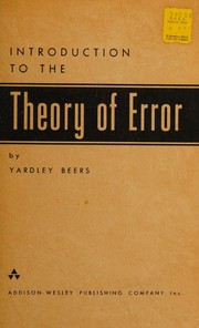 Cover of: Introduction to the theory of error.