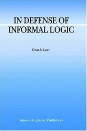 Cover of: In defense of informal logic | Don S. Levi