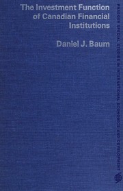 Cover of: The investment function of Canadian financial institutions