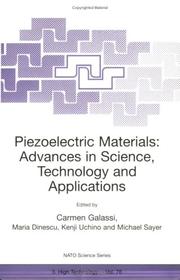 Cover of: Piezoelectric Materials: Advances in Science, Technology and (NATO SCIENCE PARTNERSHIP SUB-SERIES: 3: High Technology Volume 76)