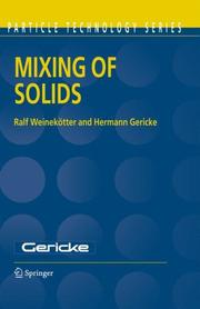 Cover of: Mixing of Solids (Particle Technology Series)