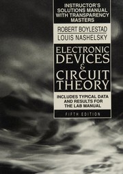 Cover of: Electronic devices and circuit theory by Robert L. Boylestad, Louis Nashelsky, Robert L. Boylestad