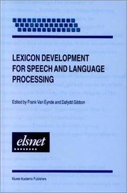 Cover of: Lexicon development for speech and language processing