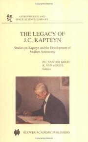 Cover of: The Legacy of J.C. Kapteyn by 