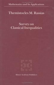 Cover of: Survey on Classical Inequalities by Themistocles M. Rassias