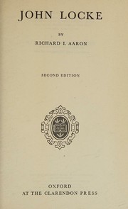 Cover of: John Locke (Second Edition) by Richard Aaron, Richard Aaron