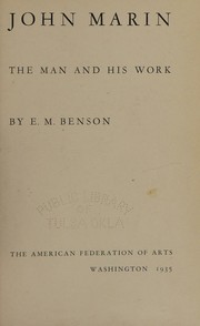 Cover of: John Marin; by Emanuel Mervin Benson, Emanuel Mervin Benson
